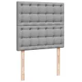 cadre de lit avec matelas Gris clair 90x200 cm Tissu