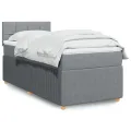 cadre de lit avec matelas Gris clair 100x200cm Tissu