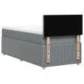 cadre de lit avec matelas Gris clair 100x200cm Tissu
