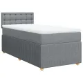 cadre de lit avec matelas gris clair 80x200 cm tissu