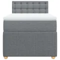 cadre de lit avec matelas gris clair 80x200 cm tissu