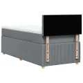 cadre de lit avec matelas gris clair 80x200 cm tissu