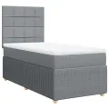 cadre de lit avec matelas Gris clair 90x200 cm Tissu