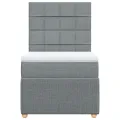 cadre de lit avec matelas Gris clair 90x200 cm Tissu