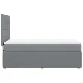 cadre de lit avec matelas Gris clair 90x200 cm Tissu