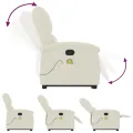Fauteuil de massage inclinable Crème Velours