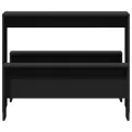 Ensemble table à manger et bancs 3 pcs noir bois d'ingénierie