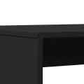 Ensemble table à manger et bancs 3 pcs noir bois d'ingénierie