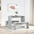 Ensemble table à manger et bancs 3 pcs bois d'ingénierie