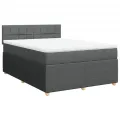 cadre de lit avec matelas Gris foncé 140x200cm Tissu