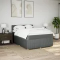 cadre de lit avec matelas Gris foncé 140x200cm Tissu