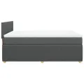 cadre de lit avec matelas Gris foncé 140x200cm Tissu