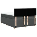 cadre de lit avec matelas Gris foncé 140x200cm Tissu
