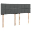 cadre de lit avec matelas Gris foncé 140x200cm Tissu