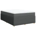 cadre de lit avec matelas Gris foncé 140x200cm Tissu
