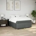 cadre de lit avec matelas Gris foncé 140x200cm Tissu