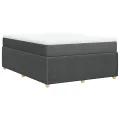 cadre de lit avec matelas Gris foncé 140x200cm Tissu