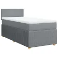 cadre de lit avec matelas gris clair 80x200 cm tissu