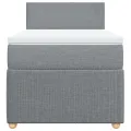 cadre de lit avec matelas gris clair 80x200 cm tissu