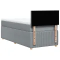 cadre de lit avec matelas gris clair 80x200 cm tissu