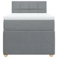 cadre de lit avec matelas gris clair 80x200 cm tissu