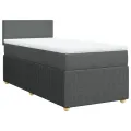 cadre de lit avec matelas Gris foncé 80x200 cm Tissu