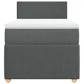 cadre de lit avec matelas Gris foncé 80x200 cm Tissu