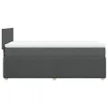 cadre de lit avec matelas Gris foncé 80x200 cm Tissu