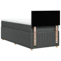 cadre de lit avec matelas Gris foncé 80x200 cm Tissu