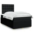 cadre de lit avec matelas noir 120x190 cm tissu