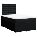 cadre de lit avec matelas noir 120x190 cm tissu
