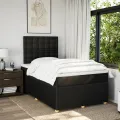 cadre de lit avec matelas noir 120x190 cm tissu