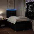 cadre de lit avec matelas noir 120x190 cm tissu