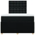 cadre de lit avec matelas noir 120x190 cm tissu