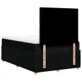 cadre de lit avec matelas noir 120x190 cm tissu