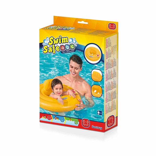 Bestway Opblaasbare Drijver 3 Ringen Babyzitje 76x76 cm 1 tot 2 Jaar T