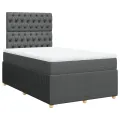 cadre de lit avec matelas gris foncé 120x190cm tissu