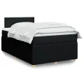 cadre de lit avec matelas noir 120x190 cm tissu