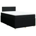 cadre de lit avec matelas noir 120x190 cm tissu
