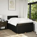 cadre de lit avec matelas noir 120x190 cm tissu