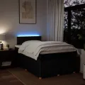cadre de lit avec matelas noir 120x190 cm tissu