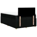 cadre de lit avec matelas noir 120x190 cm tissu