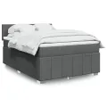 cadre de lit avec matelas Gris foncé 160x200cm Tissu