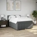 cadre de lit avec matelas Gris foncé 160x200cm Tissu