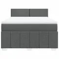 cadre de lit avec matelas Gris foncé 160x200cm Tissu
