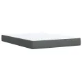 cadre de lit avec matelas Gris foncé 160x200cm Tissu