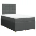 cadre de lit avec matelas gris foncé 120x190cm tissu