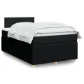 cadre de lit avec matelas noir 120x190 cm tissu