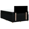 cadre de lit avec matelas noir 120x190 cm tissu