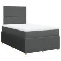 cadre de lit avec matelas gris foncé 120x190cm tissu